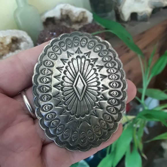 🚫SOLD🚫Vtg Sterling Navajo Concho Pendant - Picture 1 of 8